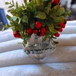 Clear crystal artificial mistletoe decoration/ ornament